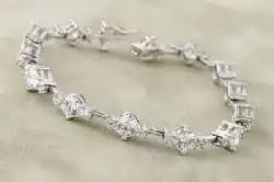 Diamond and silver bracelet